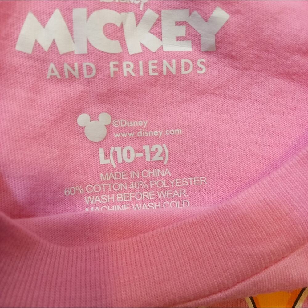 Disney Ladies Pink Mickey Crop T-Shirt Sz Lg - Picture 5 of 5